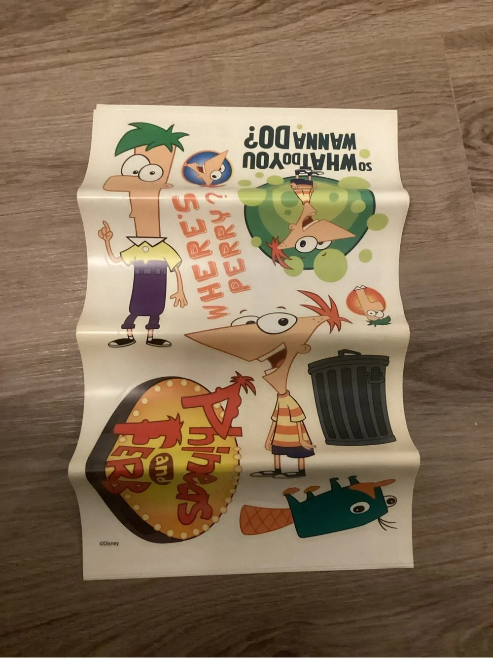 OOP Disney XD  Phineas and Ferb PEEL & STICK WALL DECALS  Open Box